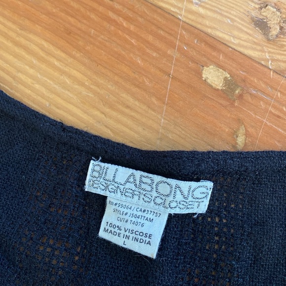 Billabong Fringed Black Top Large - Picture 4 of 7